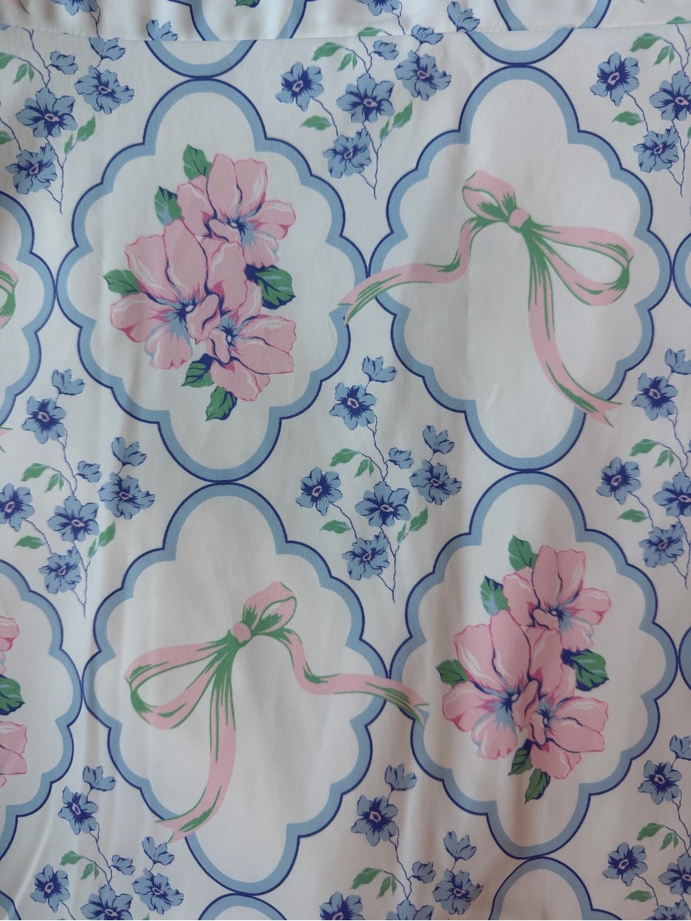 White Midi Dress with Pink Floral Print - Picture 3 of 7